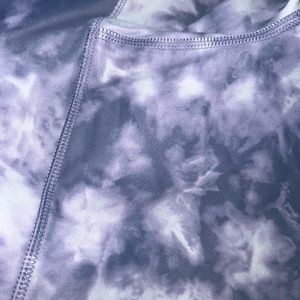 purple tie die biker shorts